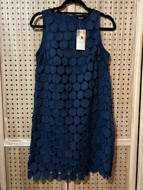 BTFBM  Women Hollow Out Circle Embroidered Sleeveless Tank Dress Size S